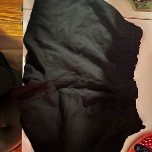 Black Elastic Waist Shorts